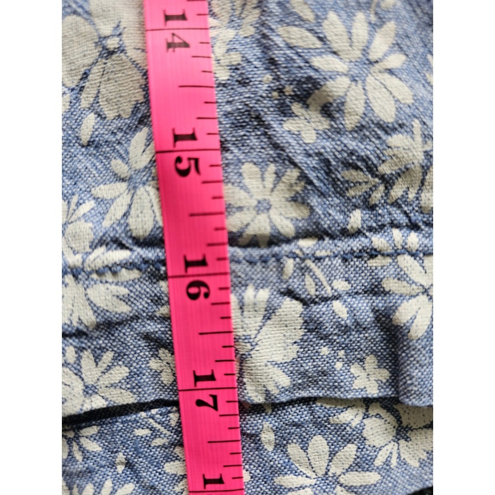 Old Navy Everyday Short Womens 22 Plus Blue Floral Linen Blend High Rise Good - Picture 5 of 7
